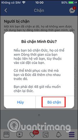 Bỏ chặn