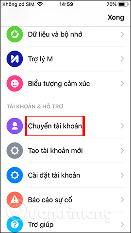 Chuyển tài khoản