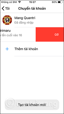 Gỡ tài khoản Messenger