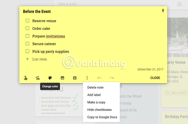 Các tính năng nổi bật của Google Keep