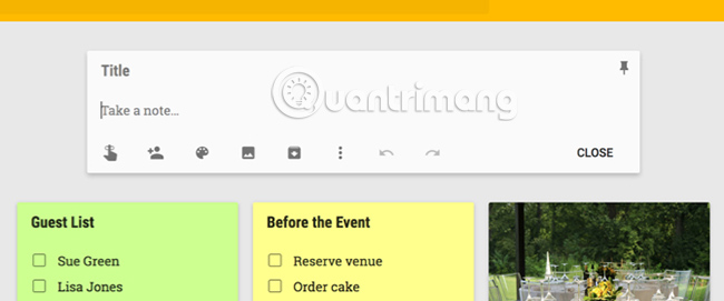 Tạo ghi chú trong Google Keep