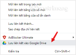 Lưu liên kết vào Google Drive