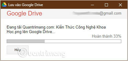 Các tập tin sẽ được lưu vào Google Drive