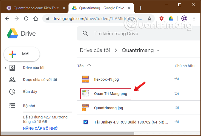 Hình ảnh về web sẽ được lưu trên Google Drive