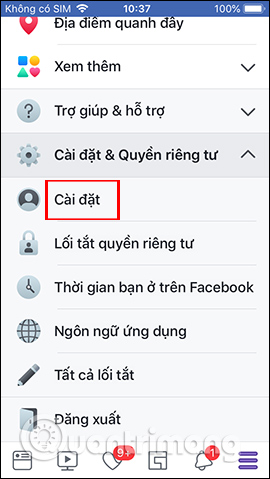 Cài đặt Facebook