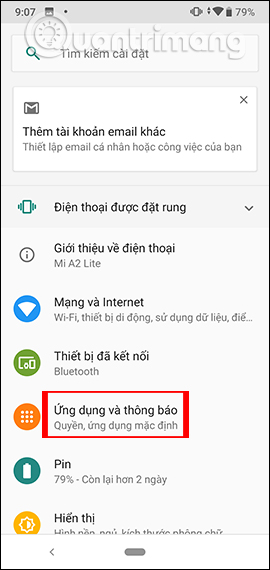 Ứng dụng và thông báo Android