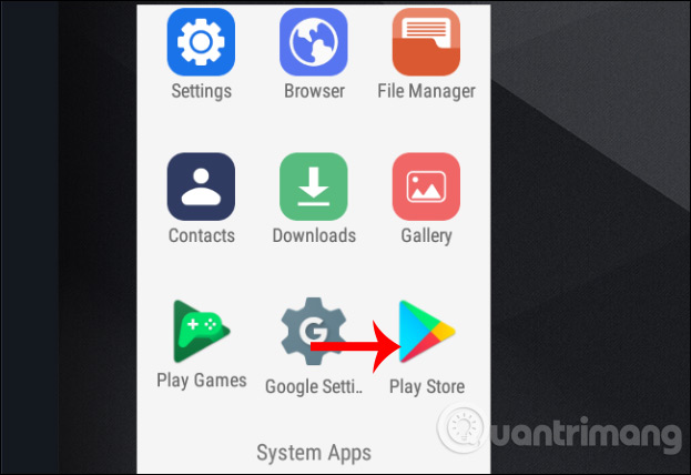 Truy cập Play Store