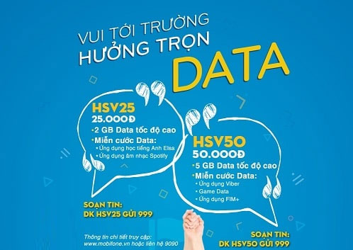 Gói cước mới HSV50, HSV25 của MobiFone