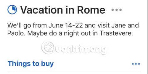 Các Project trong Things được xây dựng dựa trên mức độ hoàn thành