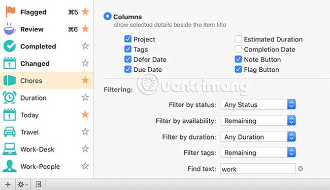 OmniFocus có sẵn phiên bản Standard và Pro