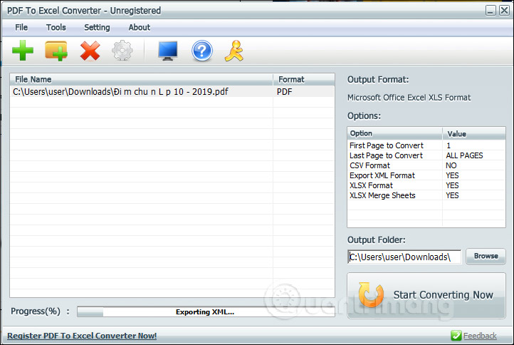 PDF To Excel Converter covert file 