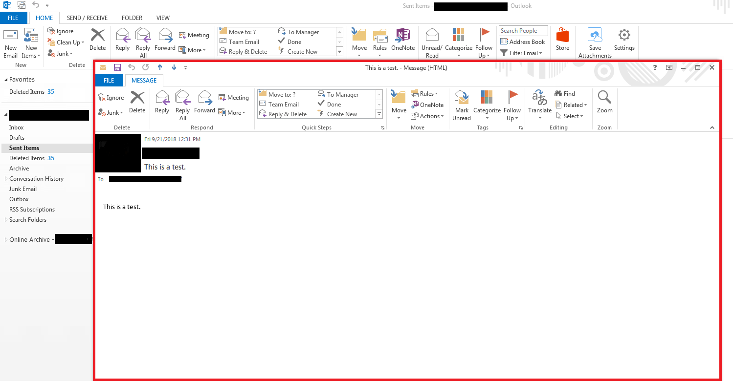 Khi mở ra, Outlook sẽ cung cấp một số chức năng khác nhau