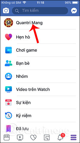 Truy cập Facebook cá nhân