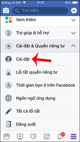 Cài đặt Facebook