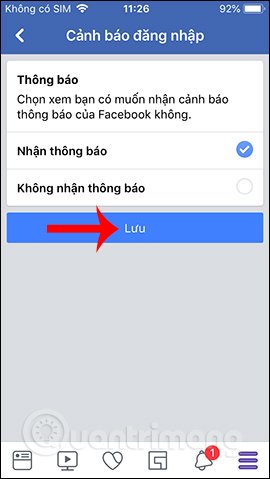 Bật thông báo trên Facebook