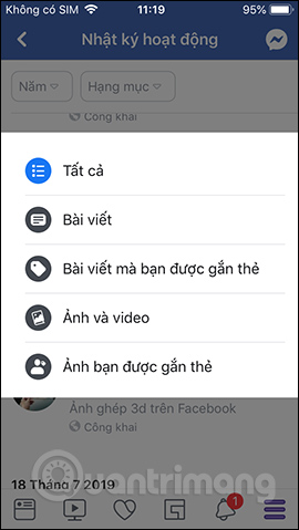 Hoạt động Facebook theo thời gian