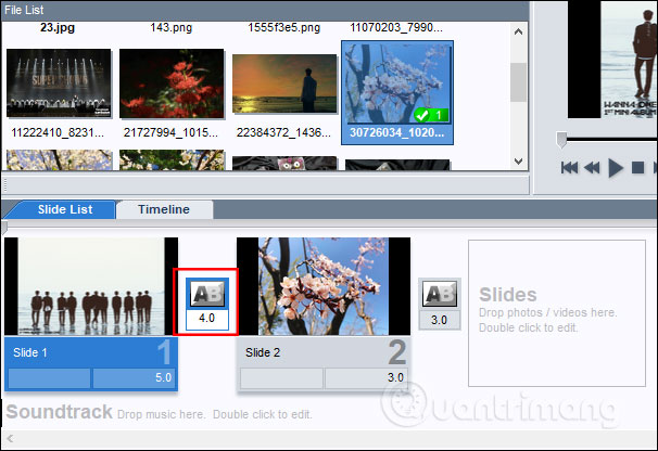 Đổi thời gian chuyển hình ảnh