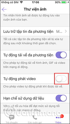 Tắt tự phát video