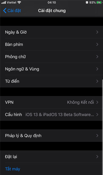 Cài đặt chung