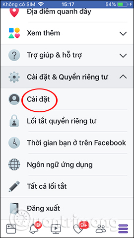 Cài đặt Facebook