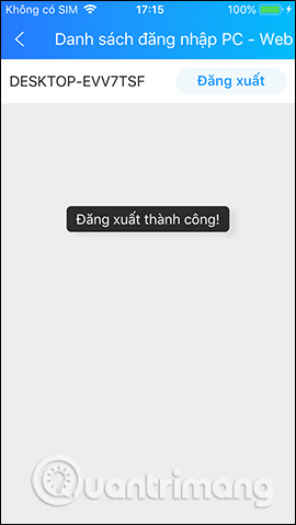 Đăng xuất thành công