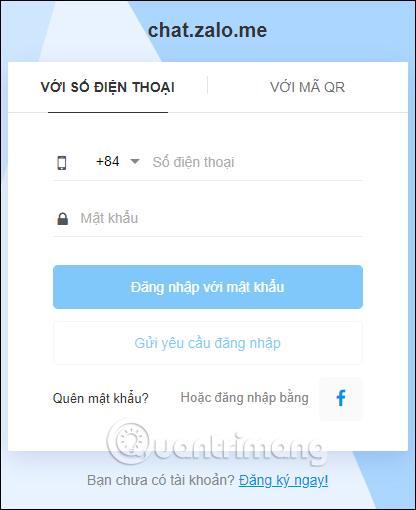 Trn my tnh login zalo zalo chat nhp Cách đăng