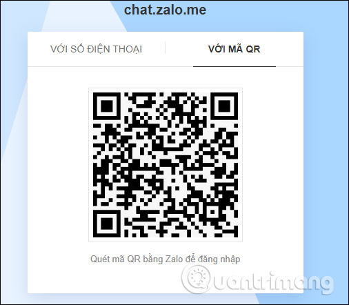 Đăng nhập Zalo bằng mã QR