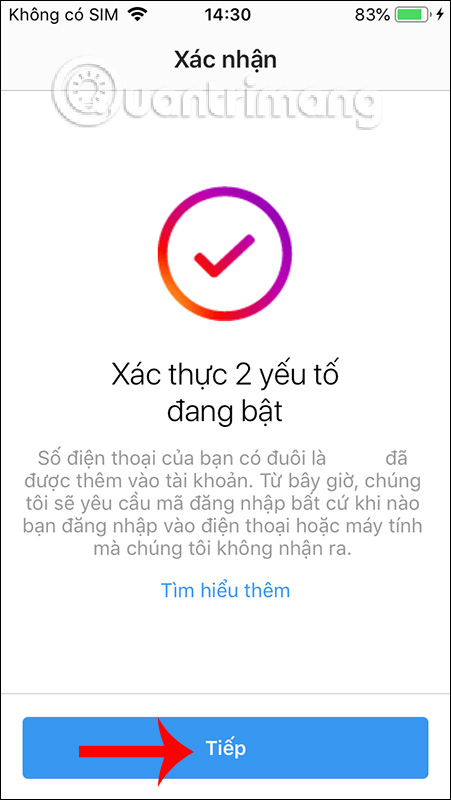 Xác nhận thành công