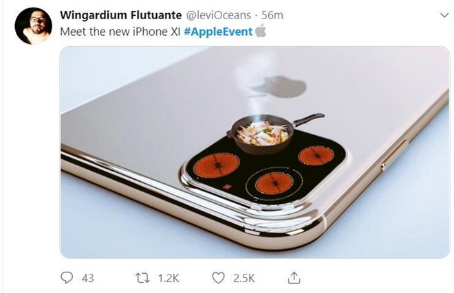 Cụm camera của iPhone 11 được tài khoản Wingardium Flutuante ví von như những chiếc bếp hồng ngoại