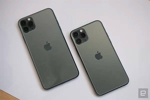 Bộ đôi iPhone 11 Pro và 11 Pro Max với màu xanh mới. Ảnh: Engadget.