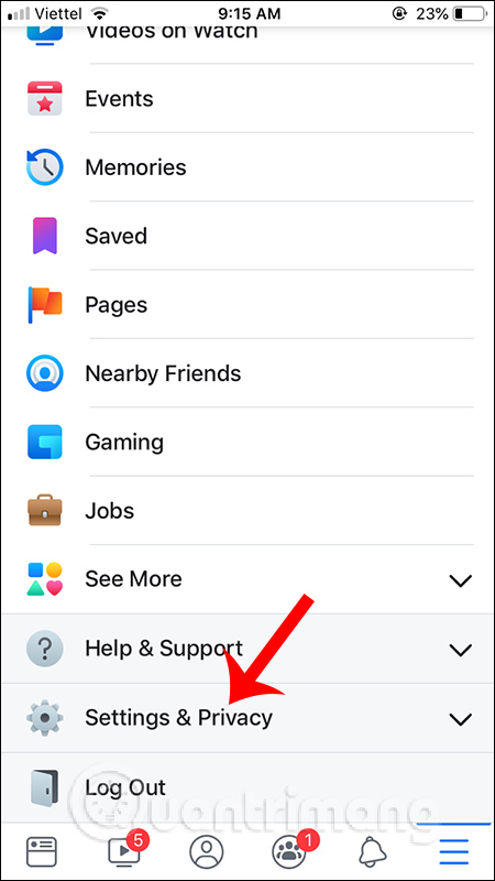 Setting & Privacy Facebook