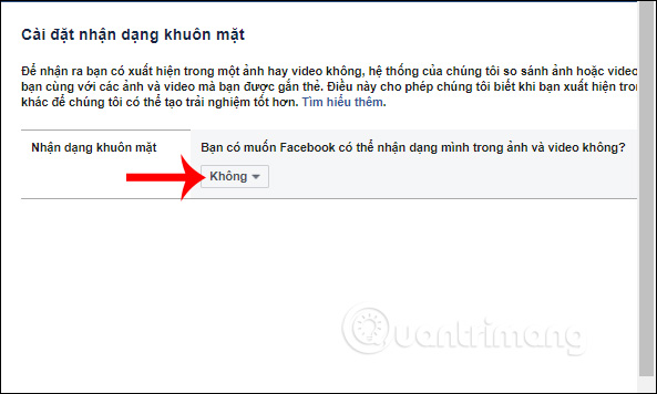 Tắt chế độ nhận dạng khuôn mặt