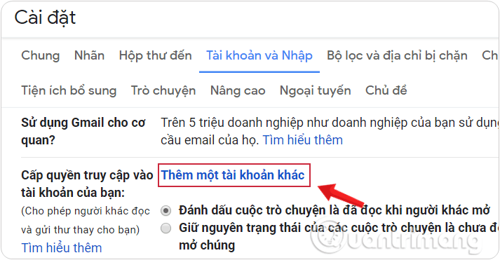 Thêm tài khoản bạn muốn gán quyền