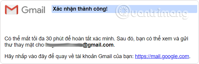 Gmail xác minh tài khoản gán quyền