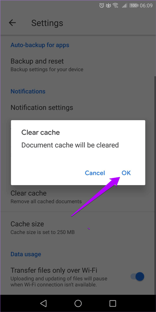 Select Ok to confirm deletion