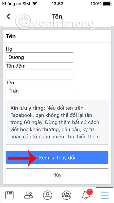 Cách đổi tên Facebook trên điện thoại - Ảnh minh hoạ 6