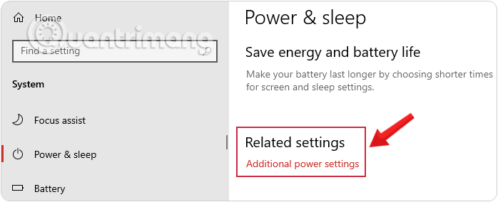 Mở Power Options từ Control Panel