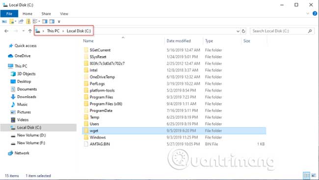 Đặt file thực thi trong một thư mục và sao chép nó vào ổ C: