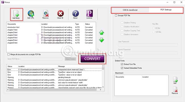 Chuyển đổi HTML sang PDF trong Windows 10