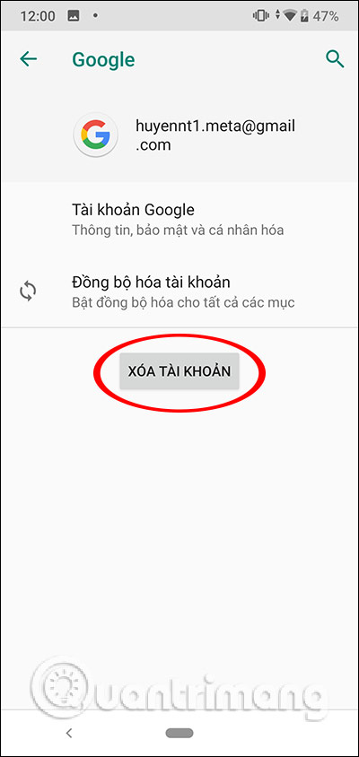 Xóa tài khoản Google