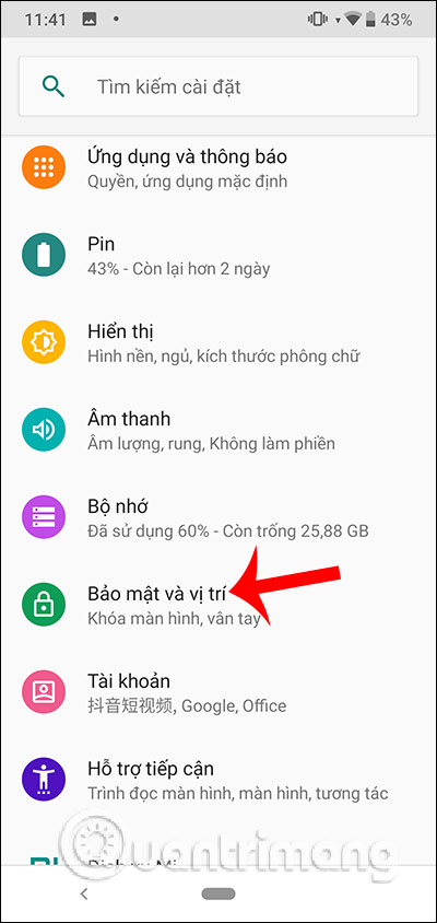Bảo mật và vị trí