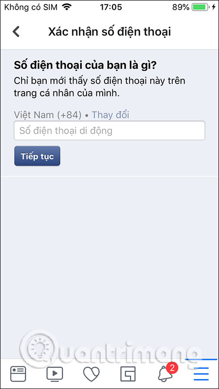 Nhập số điện thoại mới
