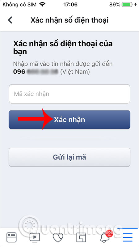 Nhập mã xác minh