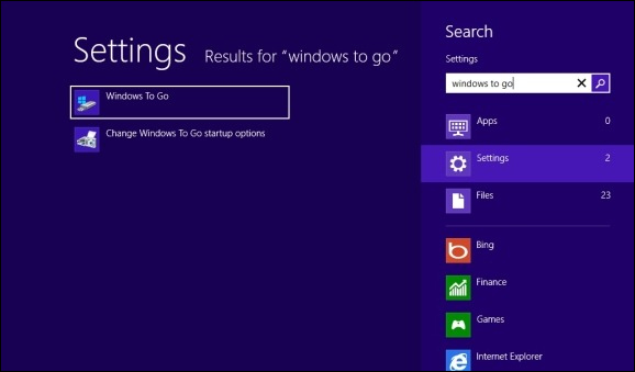 Tìm kiếm Windows To Go