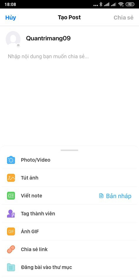 Công cụ tùy chọn để sáng tạo nội dung