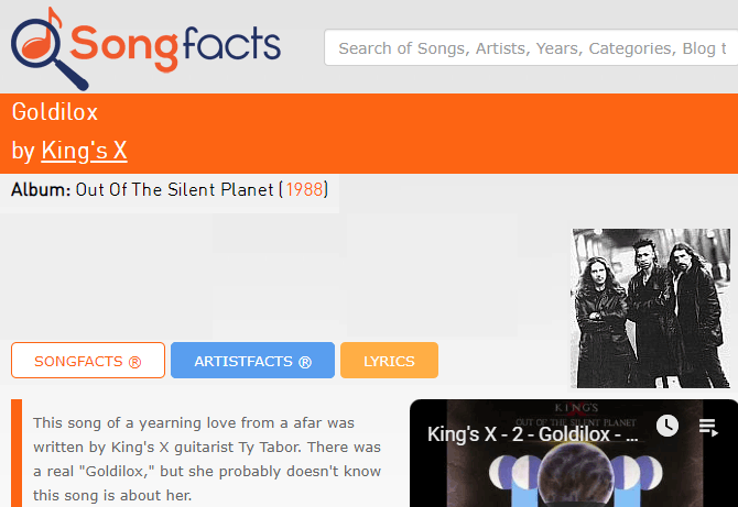 Trang web Songfacts