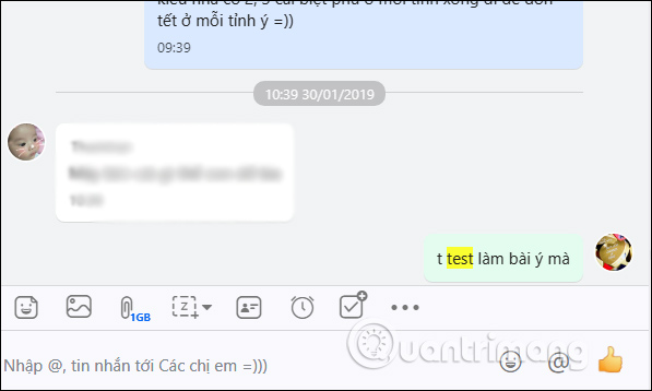 Kết quả tin nhắn