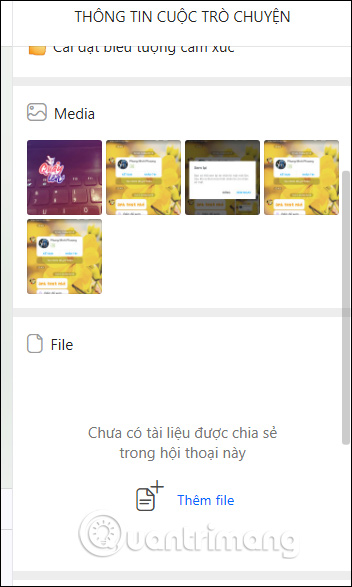 Cột hiện file đã gửi