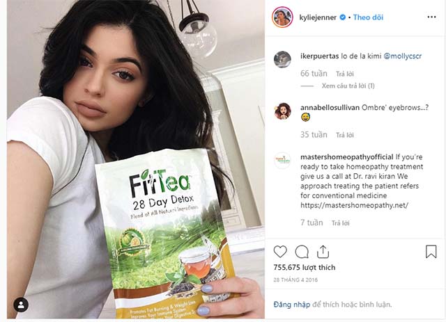 Các bài đăng quảng cáo thực phẩm giảm cân, mỹ phẩm từ những người nổi tiếng thường thu hút được lượng tương tác cực “khủng”