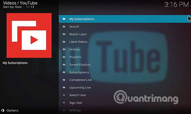 Cách sử dụng add-on YouTube cho Kodi